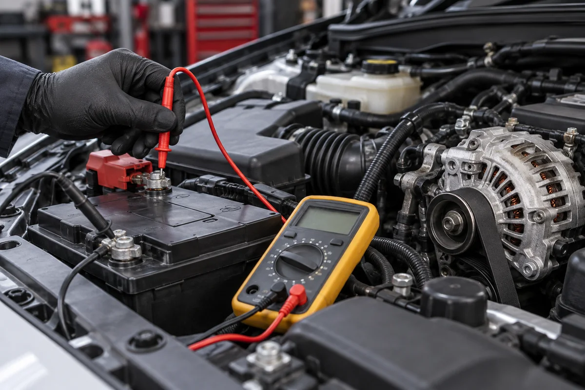 Vehicle battery and electrical testing equipment