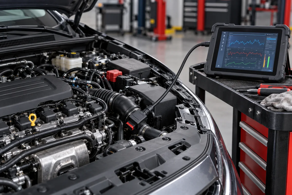 Engine bay and diagnostic equipment